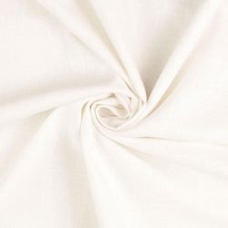 Tissu lin uni lavé blanc