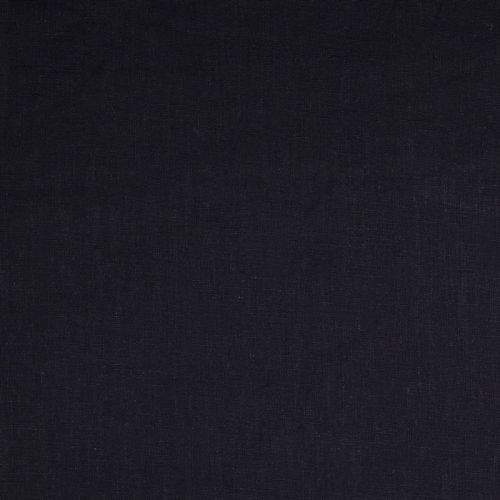 Tissu lin uni lavé bleu marine foncé