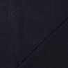 Tissu lin uni lavé bleu marine foncé