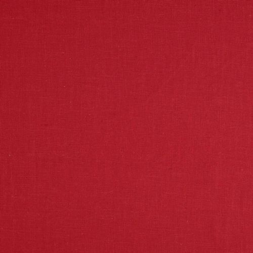 Tissu lin uni lavé rouge vif