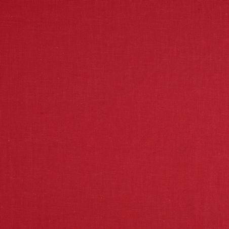 Tissu lin uni lavé rouge vif