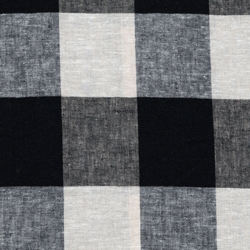 Tissu lin/viscose carreaux 6X6 cm noir