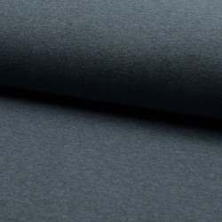 Tissu sweat chiné bleu jean 