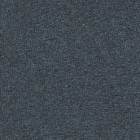 Tissu sweat chiné bleu jean 
