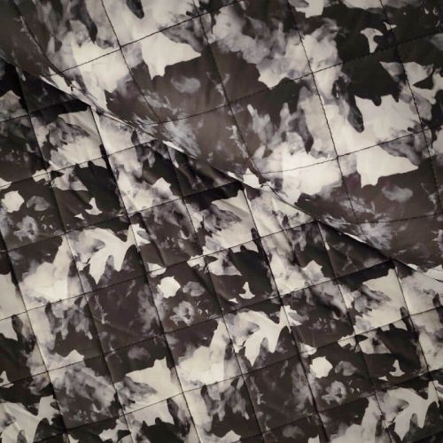 Tissu doudoune matelassé camouflage noir