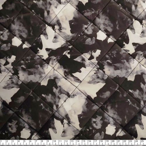 Tissu doudoune matelassé camouflage noir