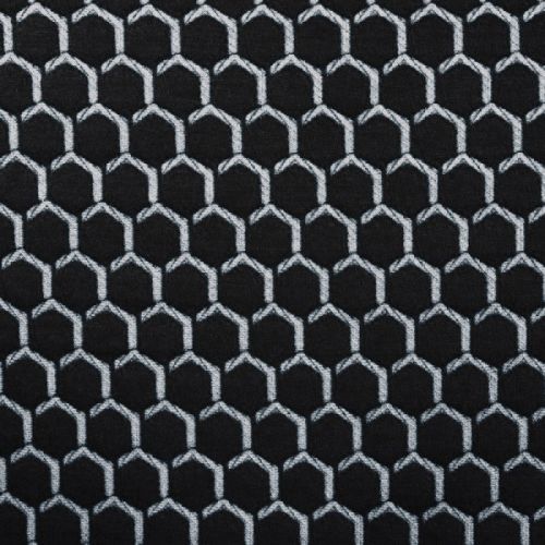 Tissu jersey quilt alvéoles noir et blanc