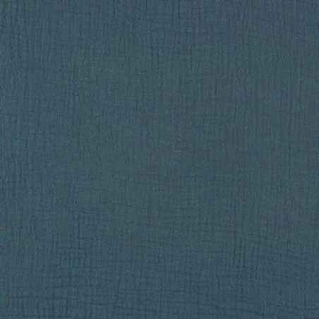 Tissu double gaze bleu jeans Bio