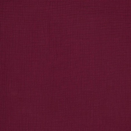 Tissu double gaze framboise écrasée Bio