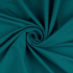 Tissu sweat fin uni bleu canard