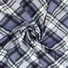 Tissu popeline de viscose carreaux bleu