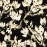 Tissu viscose fleurs fond noir 