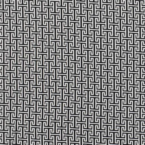 Tissu twill viscose stretch Labyrinthe noir et blanc