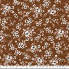 Tissu viscose petites fleurs marron