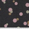 Tissu sweat pois glitter fond gris chiné Poppy