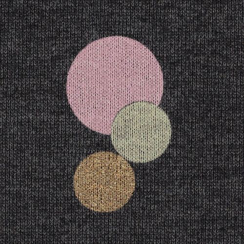 Tissu sweat pois glitter fond gris chiné Poppy