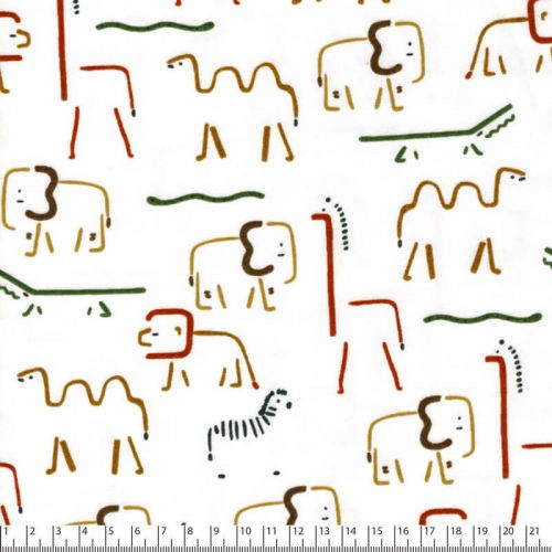 Tissu sweat savane fond blanc Poppy