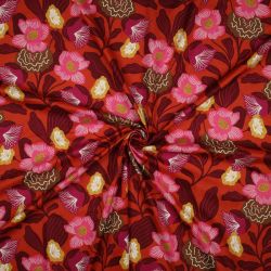 Tissu coton London Floral Nerida Hansen rouille/bordeaux