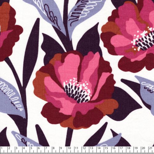 Tissu lin, viscose Carina Nerida Hansen violet/fuchsia