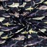 Tissu maillot de bain requins fond noir UPF50 Tissu maillot de bain requins fond noir UPF50