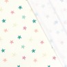 Tissu maillot de bain étoiles fond écru UPF50 Tissu maillot de bain étoiles fond écru UPF50
