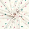 Tissu maillot de bain étoiles fond écru UPF50 Tissu maillot de bain étoiles fond écru UPF50