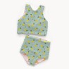 Tissu maillot de bain citrons fond vert UPF50 Tissu maillot de bain citrons fond vert UPF50