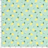 Tissu maillot de bain citrons fond vert UPF50 Tissu maillot de bain citrons fond vert UPF50