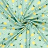 Tissu maillot de bain citrons fond vert UPF50 Tissu maillot de bain citrons fond vert UPF50