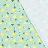 Tissu maillot de bain citrons fond vert UPF50 Tissu maillot de bain citrons fond vert UPF50