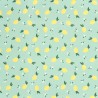 Tissu maillot de bain citrons fond vert UPF50 Tissu maillot de bain citrons fond vert UPF50
