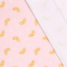 Tissu maillot de bain oranges fond rose UPF50  Tissu maillot de bain oranges fond rose UPF50