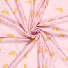 Tissu maillot de bain oranges fond rose UPF50  Tissu maillot de bain oranges fond rose UPF50