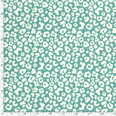 Tissu maillot de bain léo fond menthe UPF50