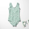 Tissu maillot de bain léo fond menthe UPF50 Tissu maillot de bain léo fond menthe UPF50