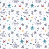 Tissu maillot de bain sous marins fond blanc UPF50 Tissu maillot de bain sous marins fond blanc UPF50