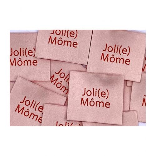 Étiquette à coudre : JOLI(E) MÔME Saumon