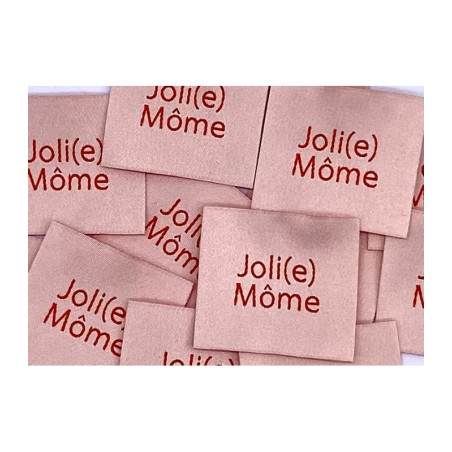 Étiquette à coudre : JOLI(E) MÔME Saumon