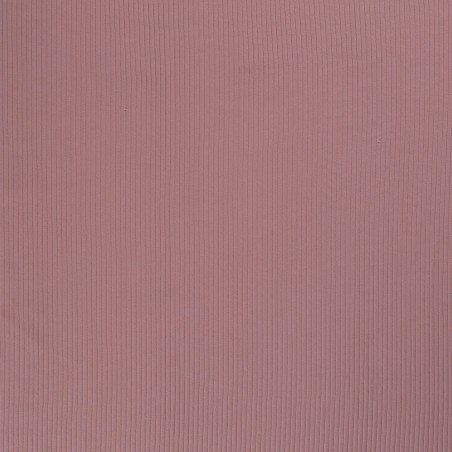 Tissu jersey cotelé 6 mm vieux rose