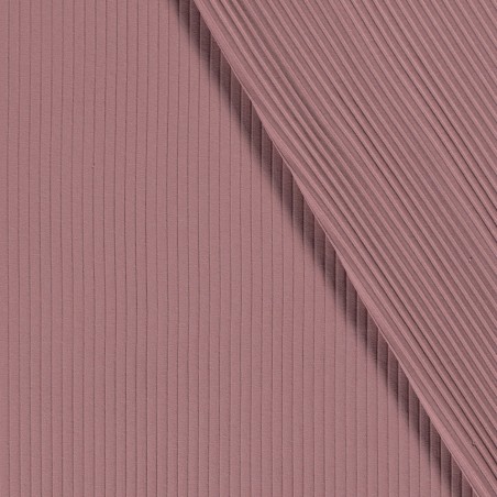 Tissu jersey cotelé 6 mm vieux rose