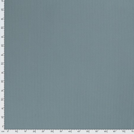 Tissu jersey cotelé 6 mm bleu jean