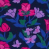 Tissu viscose EcoVero Amira Floral fond bleu Nerida Hansen