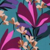 Tissu viscose stretch Spring Garden fond turquoise Nerida Hansen