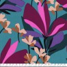Tissu viscose stretch Spring Garden fond turquoise Nerida Hansen