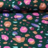 Tissu jersey Animal Mark fond vert Nerida Hansen Tissu jersey Animal Mark fond vert Nerida Hansen
