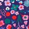 Tissu popeline digital Meadow Flower fond violet Nerida Hansen Tissu popeline digital Meadow Flower fond violet Nerida Hansen