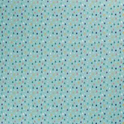 Tissu coton minis sapins fond menthe