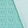 Tissu coton minis sapins fond menthe