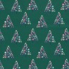 Tissu coton sapins fond menthe foncée Tissu coton sapins fond menthe foncée