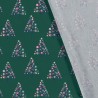 Tissu coton sapins fond menthe foncée Tissu coton sapins fond menthe foncée